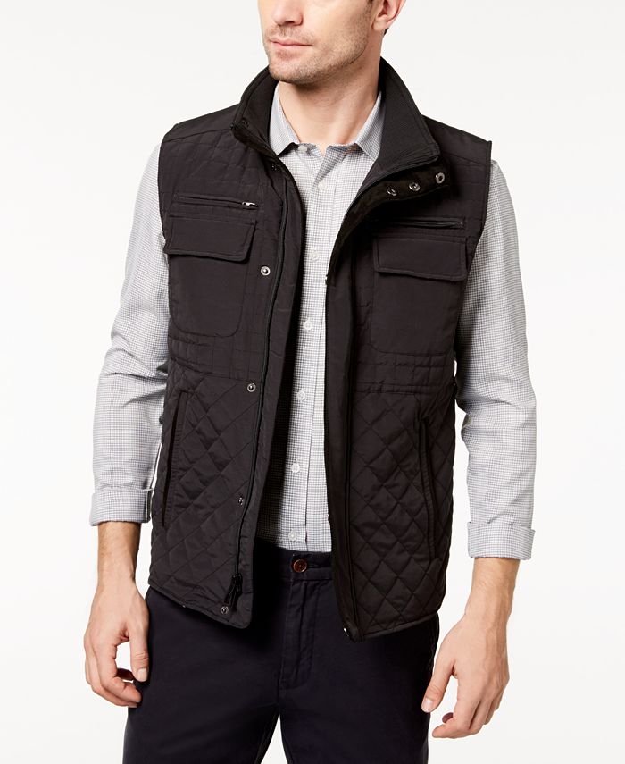 Vince Camuto Men's Quilted Zip-Front Vest - Macy's