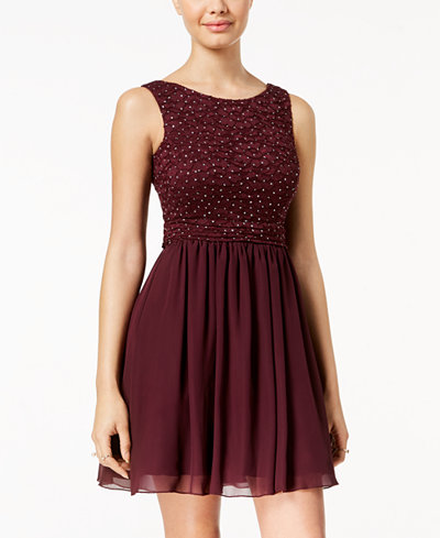 Speechless Juniors&#39; Glitter Lace Party Dress A Macy&#39;s Exclusive - Juniors Dresses - Macy&#39;s