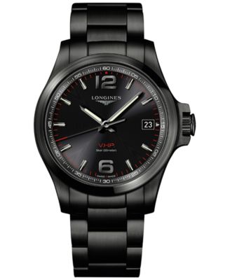 Longines - Men's Swiss Conquest VHP Black PVD Stainless Steel Bracelet Watch 41mm