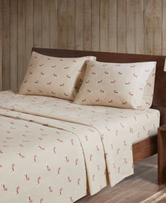 Printed Cotton Flannel 4-Pc. Sheet Set, Queen