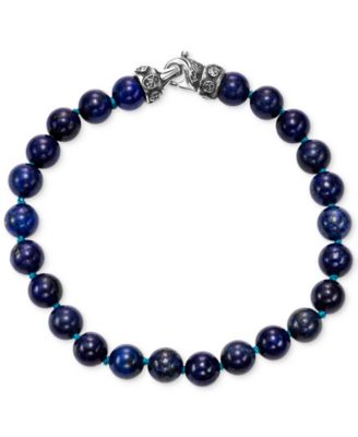 Scott Kay - Men's Lapis Lazuli (8mm) Bead Link Bracelet in Sterling Silver