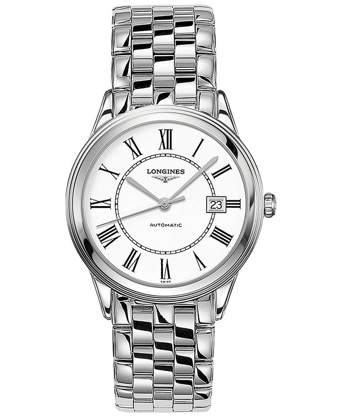 Longines Men's Swiss Automatic Flagship Stainless Steel Bracelet Watch ...
