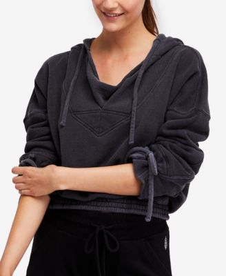 Free People - Tie-Cuff Cropped Hoodie