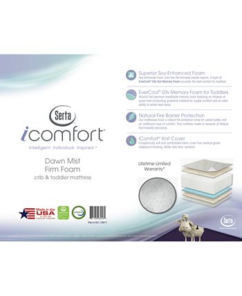 Serta icomfort dawn mist sales crib and toddler mattress