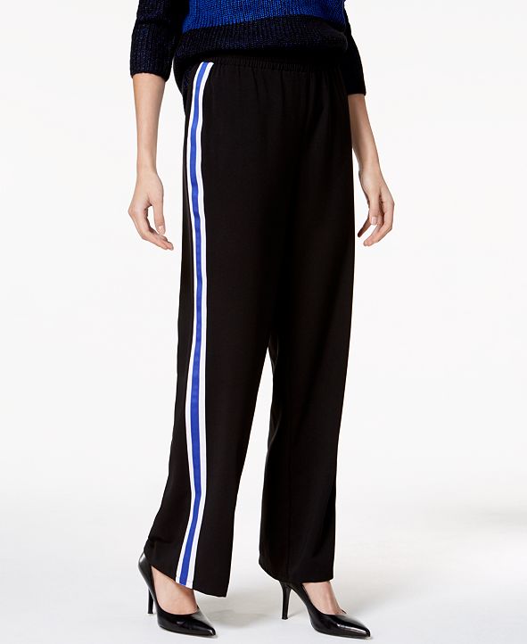 side stripe palazzo pants