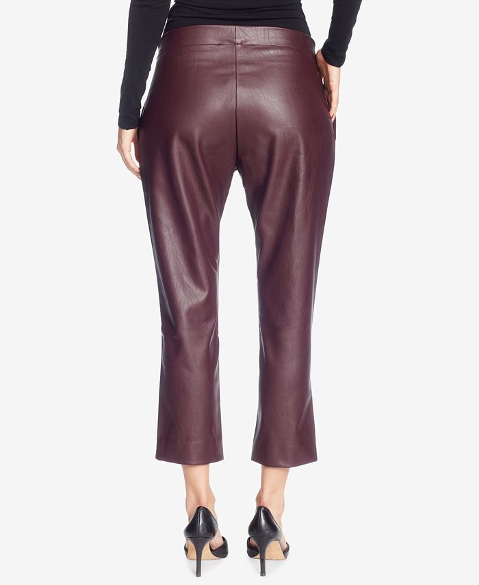 Catherine Malandrino Landon Faux-Leather Pleated Cropped Pants ...