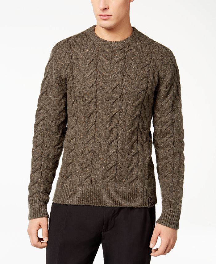 A|X Armani Exchange Men's Speckled Cable-Knit Sweater - Macy's