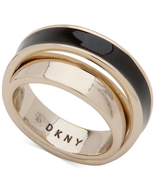 Dkny Gold Tone Black Plastic Ring Created For Macy S Reviews
