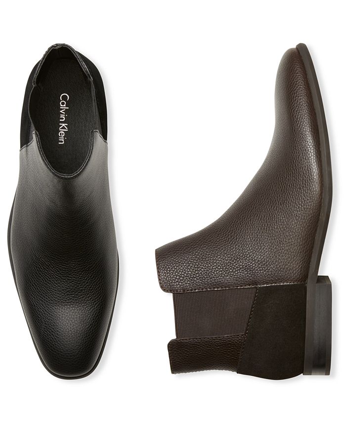 Calvin Klein Men's Larry Double Gore Leather Chelsea Boots & Reviews - All  Men's Shoes - Men - Macy's
