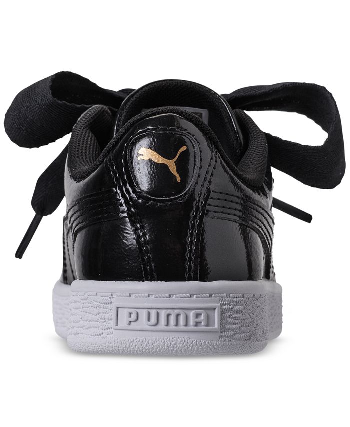 Puma Little Girls' Basket Heart Glam Casual Sneakers from Finish Line ...
