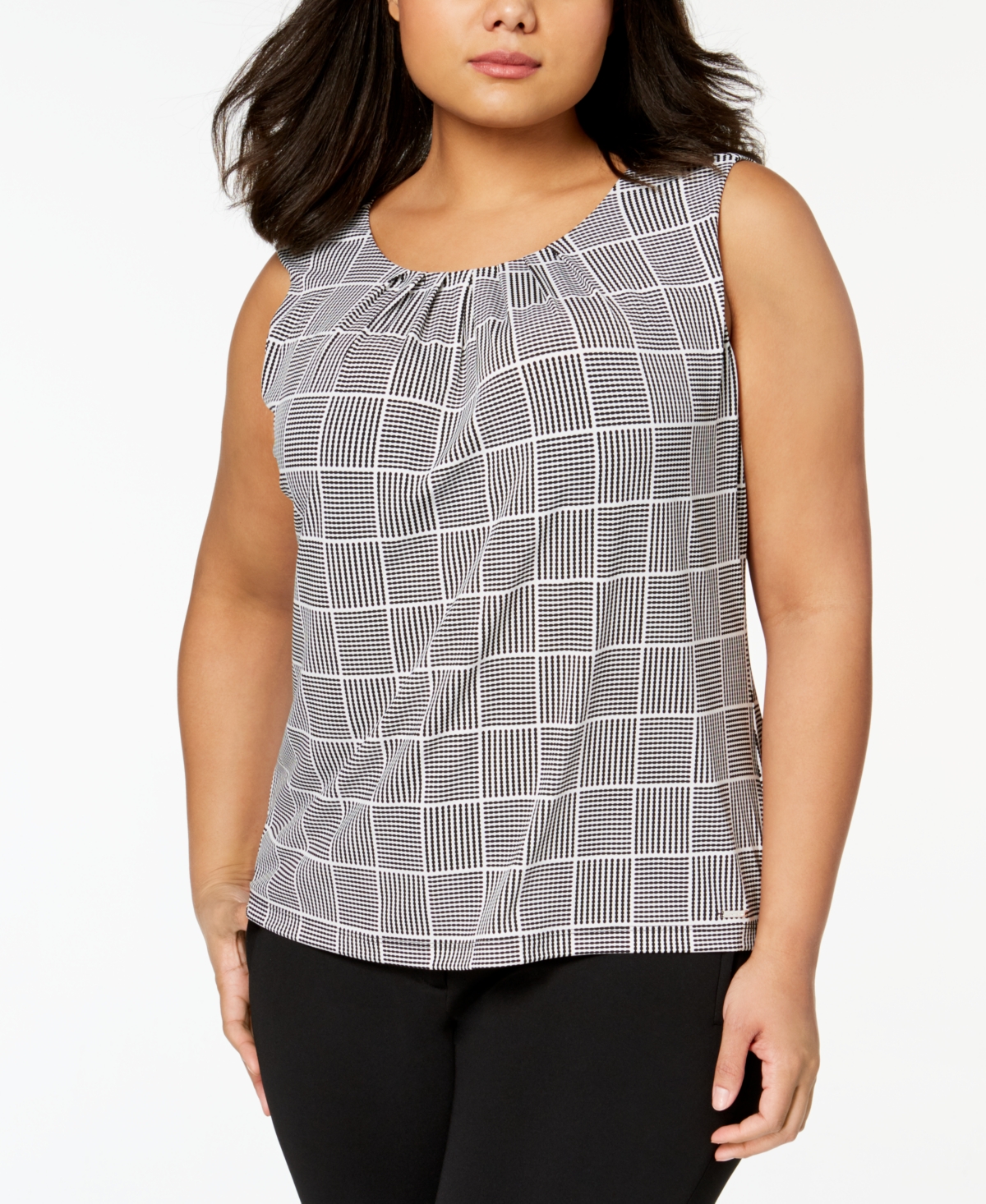 Calvin Klein Plus Size Pleated Top