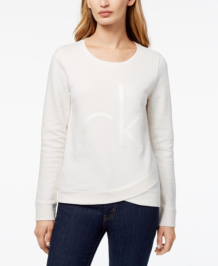 Calvin Klein Jeans Tulip-Hem Sweatshirt - Macy's