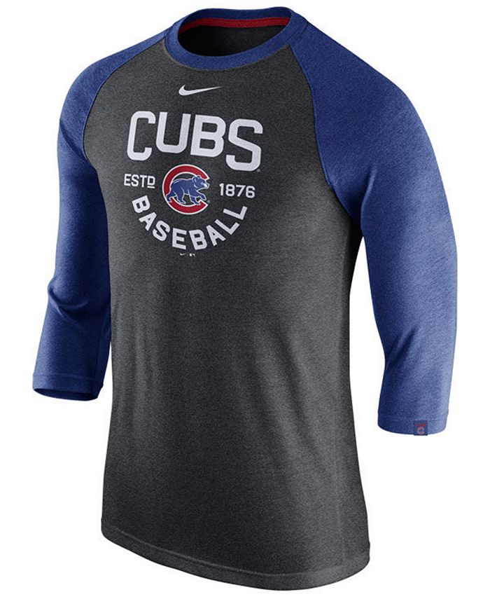Nike Men's Chicago Cubs Triblend Three-Quarter Raglan T-Shirt & Reviews ...