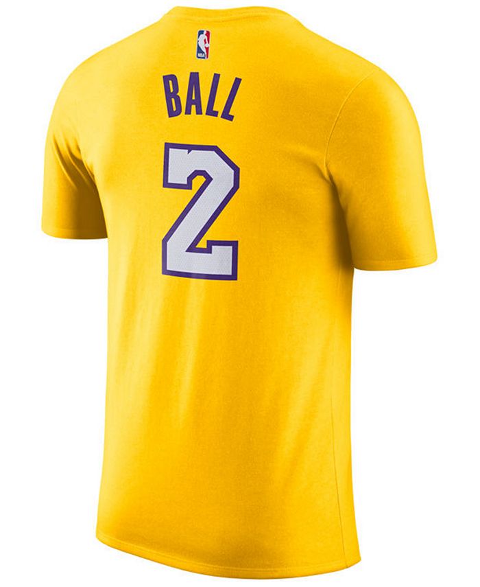 Nike Men's Lonzo Ball Los Angeles Lakers Name & Number Player T-Shirt ...