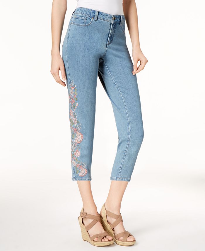 Charter Club Bristol Embroidered Capri Jeans, Created for Macy's - Macy's