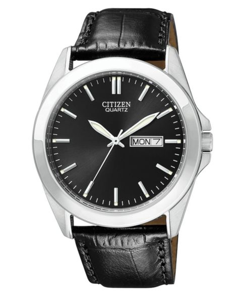Мужские часы Citizen Black Croc Embossed Leather Strap Watch 41mm BF0580-06E