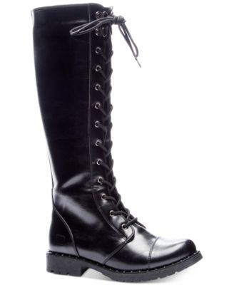 tall leather combat boots