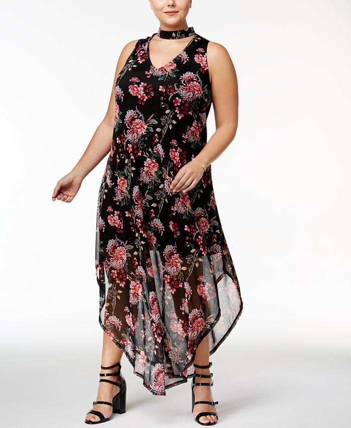 Love Squared Trendy Plus Size Contrast-Trim Maxi Dress 2X