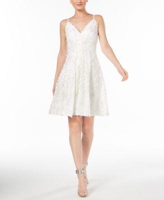 Calvin Klein Floral-Embellished Fit & Flare Dress - Macy's