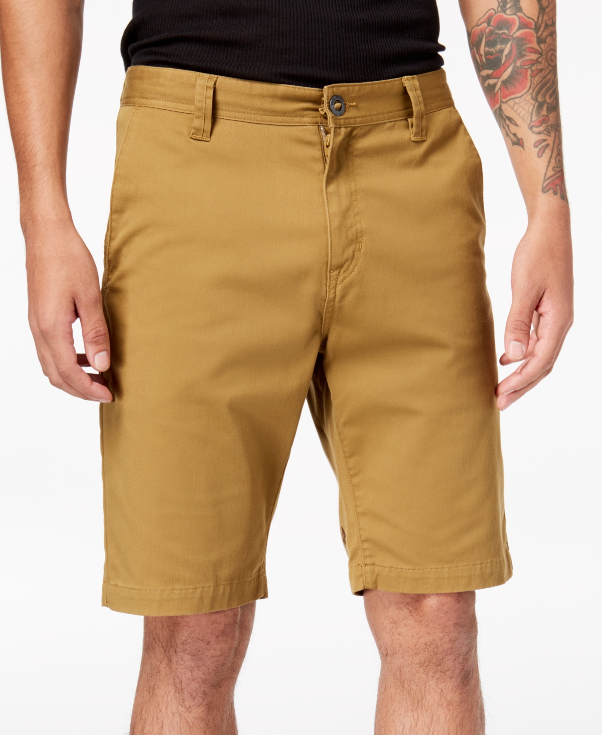 Shop Volcom Men's Frickin Tuner Stretch 22" Shorts In Dark Khaki