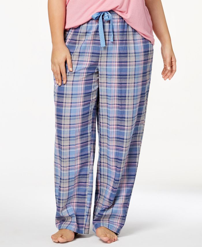 Jenni by Jennifer Moore Plus Size Printed Cotton Pajama Pants, Created ...