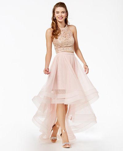 Say Yes to the Prom Juniors&#39; Embellished 2-Pc. Gown, Created for Macy&#39;s - Juniors Dresses - Macy&#39;s