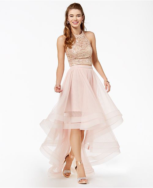 Say Yes to the Prom Juniors&#39; Embellished 2-Pc. Gown, Created for Macy&#39;s & Reviews - Dresses ...