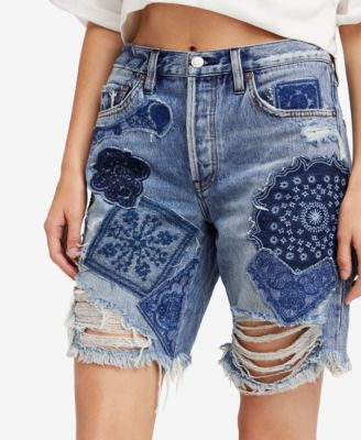Free People - Heart Breaker Cotton Patched Denim Shorts