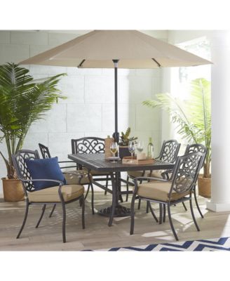 Park Gate Outdoor Cast Aluminum 7-Pc. Dining Set (68" x 38" Dining Table and 6 Dining Chairs), Created for Macy's