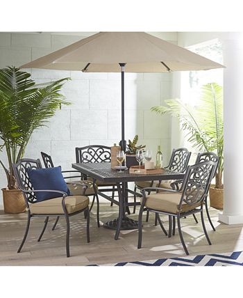 Agio - Park Gate Outdoor 7-Pc. Set (Rectangular Dining Table, 4 Dining Chairs & 2 Swivel Rockers)