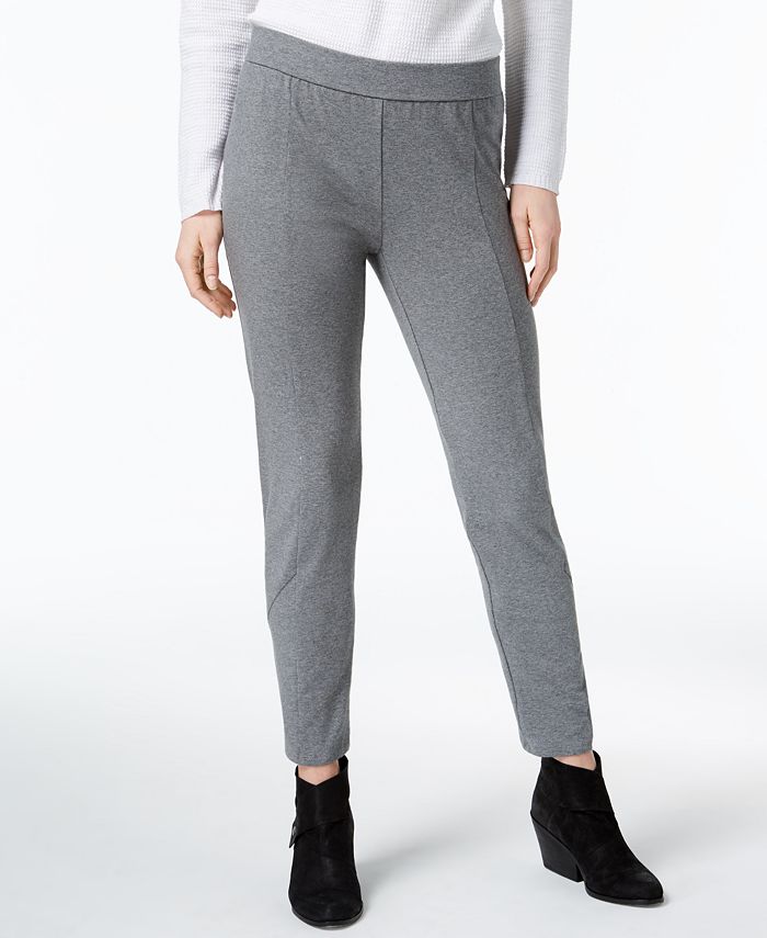 Eileen Fisher Organic Cotton Ankle-Zip Pull-On Skinny Pants - Macy's