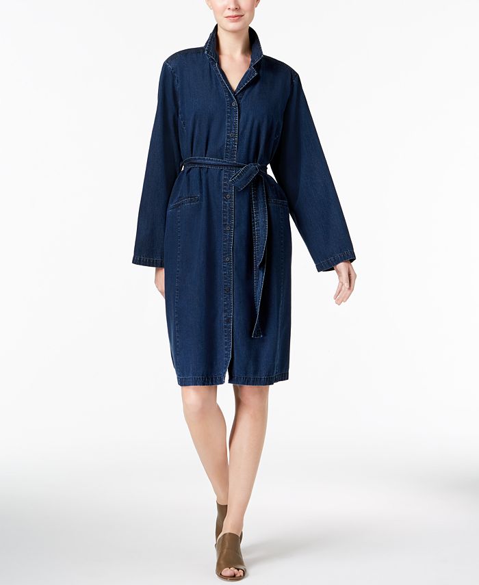 Eileen fisher denim shirt dress store