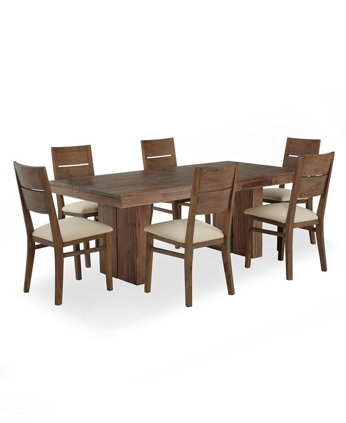 Dining Trestle Table 6 Side Chairs, Champagne Dining Room Furniture 6 Piece Sets