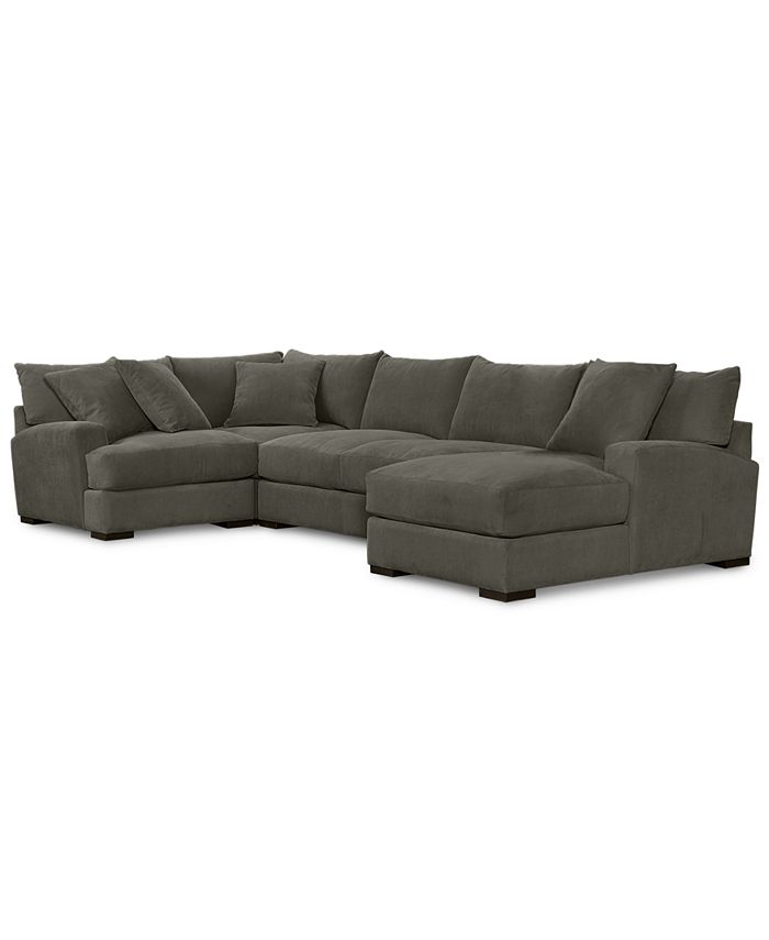 Furniture Rhyder 4Pc. 80'' Fabric Sectional with Chaise Custom