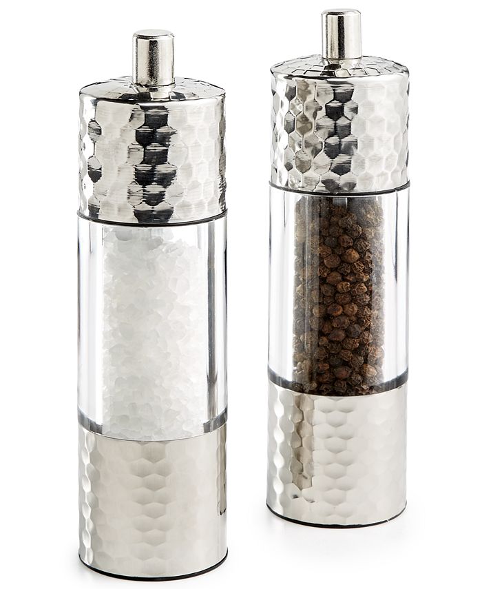 Grind Salt-Pepper Grinder Set of 2, Stainless Steel Refillable Salt & –  BillF