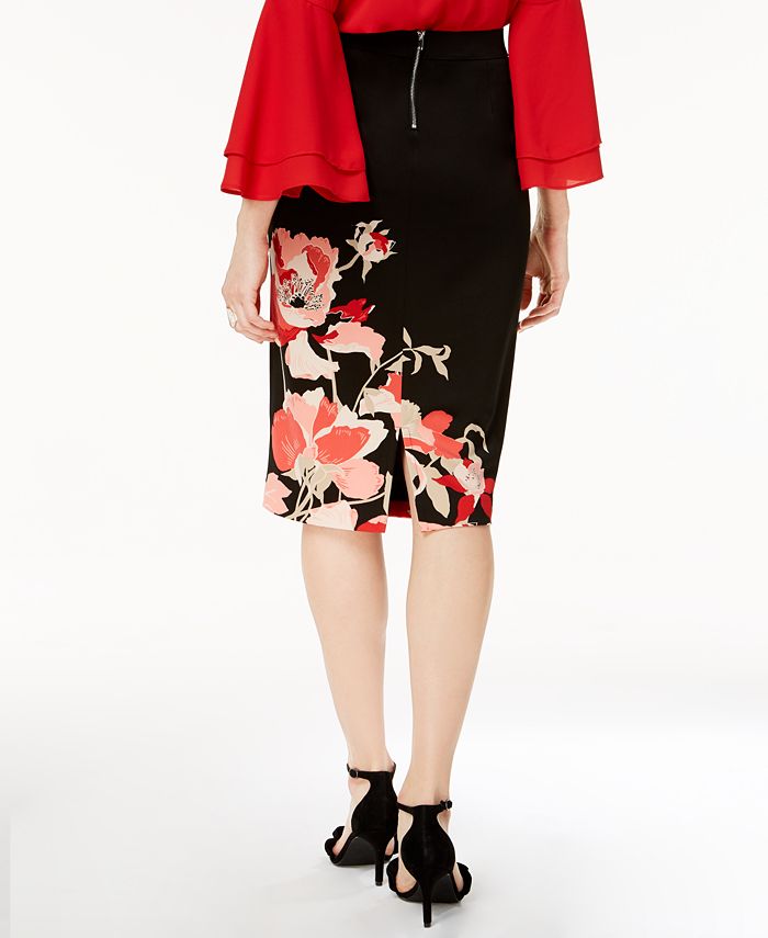 Alfani Petite Printed Scuba Midi Skirt, Created for Macy's & Reviews ...
