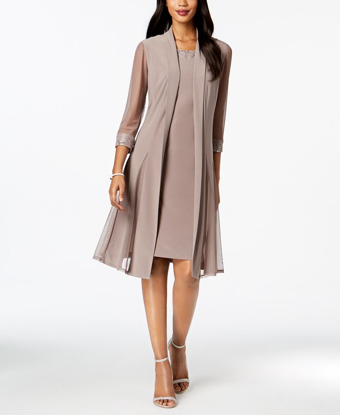 R & M Richards Embellished Dress & Duster Jacket - Macy's