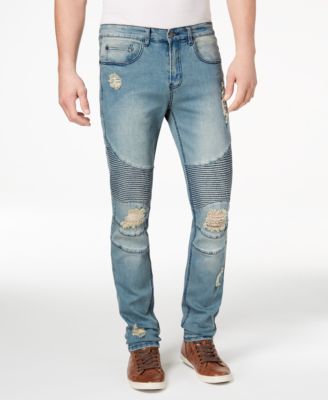 Nixon Ripped Skinny Moto Jeans 