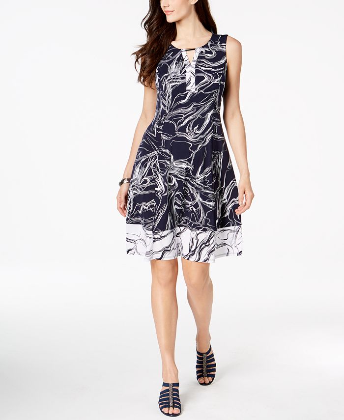 JM Collection Petite Sleeveless A-Line Dress, Created for Macy's - Macy's