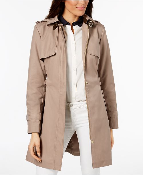 Cole Haan Signature Hooded Belted Trench Coat - Coats - Women - Macy's