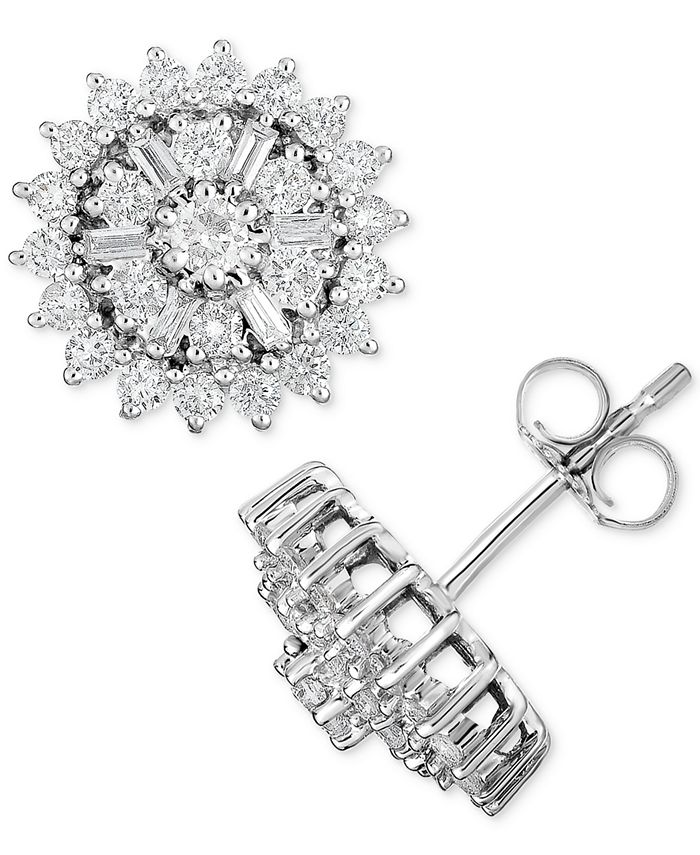 Macy's cluster best sale diamond earrings