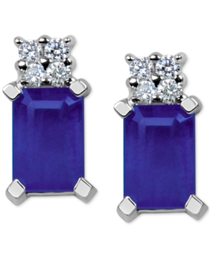 image of Tanzanite (1-1/5 ct. t.w.) & Diamond Accent Stud Earrings in 14k White Gold