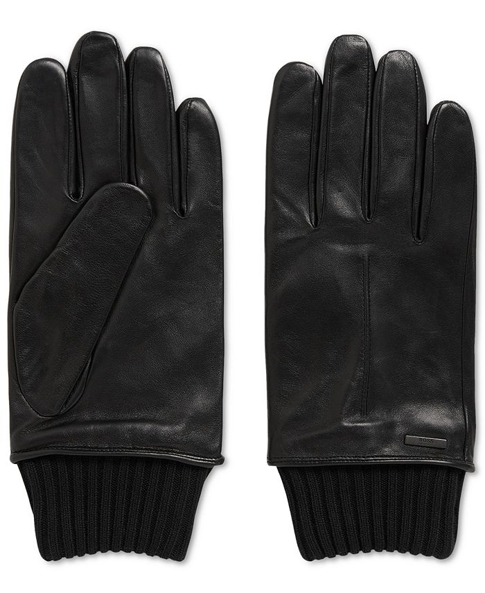 Hugo Boss BOSS Men's RibbedCuff Knit Gloves & Reviews Hugo Boss