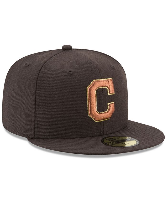 New Era Cleveland Indians Brown on Metallic 59FIFTY Fitted Cap - Macy's