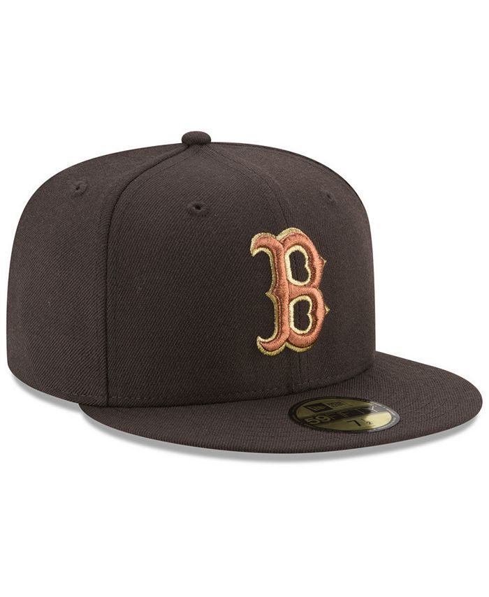New Era Boston Red Sox Brown on Metallic 59FIFTY Fitted Cap - Macy's