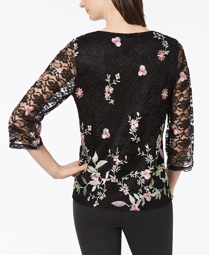 Charter Club Embroidered Lace Top, Created for Macy's - Macy's