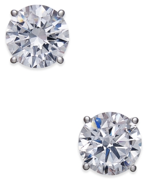 image of Certified Diamond Stud Earrings (2 ct. t.w.) in 18k White Gold
