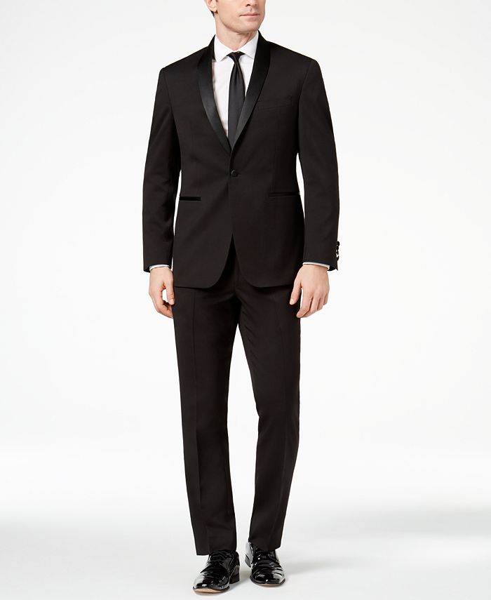 Kenneth Cole Reaction Men's Ready Flex Slim-Fit Stretch Black Shawl-Lapel  Tuxedo & Reviews - Suits & Tuxedos - Men - Macy's