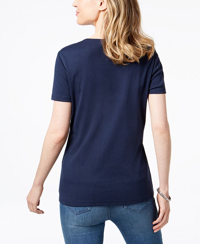 Karen Scott Embellished Flamingo T-Shirt, Created for Macy's & Reviews ...