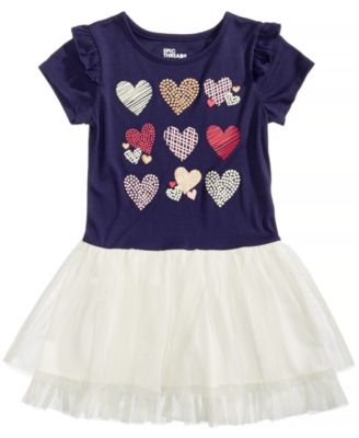 Epic Threads - Hearts Graphic-Print Popover Dress, Little Girls (2-6X)